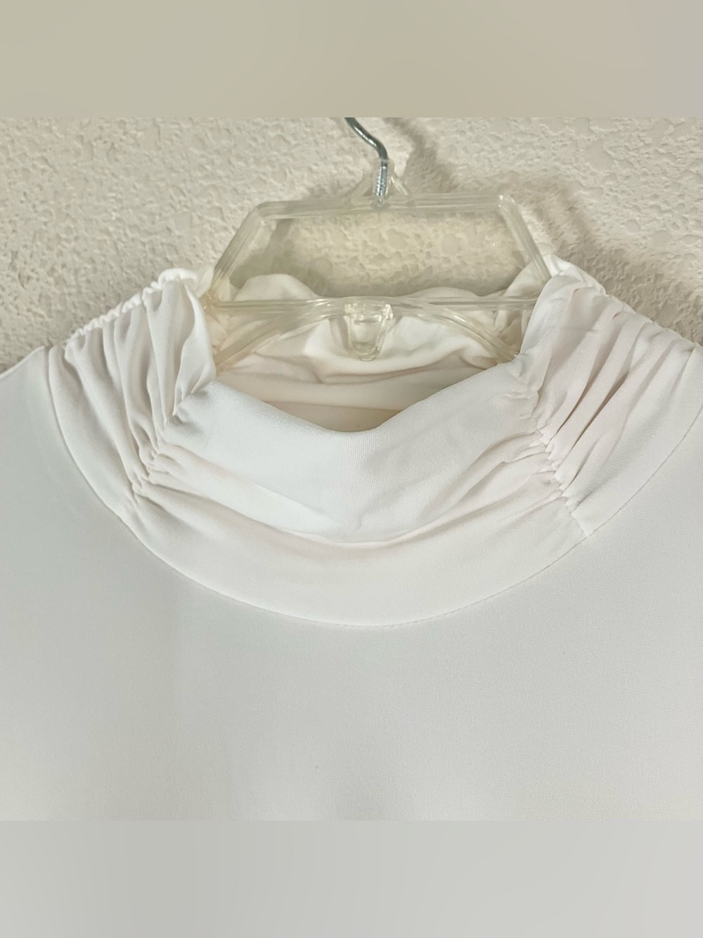 SUSAN GRAVER Modern Essentials Liquid Knit A-Line Tunic Top 2X Mock Neck Ivory - Picture 9 of 10